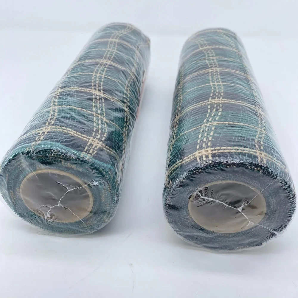 2 Rolls Celebrate It Premium Christmas Mesh 10in x 19ft Green Gold 639843